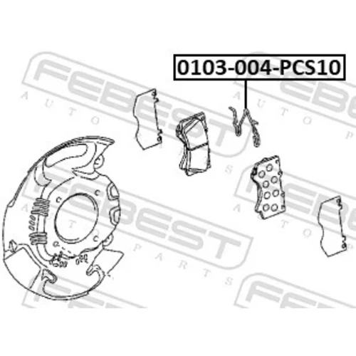 Pružina obloženia kotúčovej brzdy FEBEST 0103-004-PCS10 - obr. 1