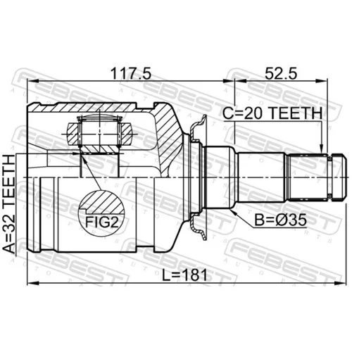 Sada kĺbov hnacieho hriadeľa FEBEST 0111-CT220LH - obr. 1