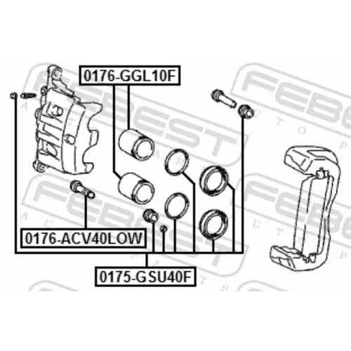 Piest brzdového strmeňa FEBEST 0176-GGL10F - obr. 1