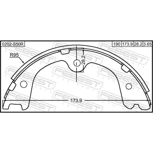 Brzdové čeľuste FEBEST 0202-S50R - obr. 1