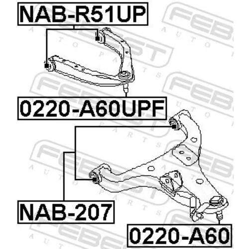 Zvislý/nosný čap FEBEST 0220-A60UPF - obr. 1