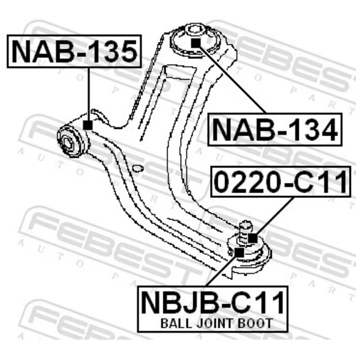 Zvislý/nosný čap FEBEST 0220-C11 - obr. 1