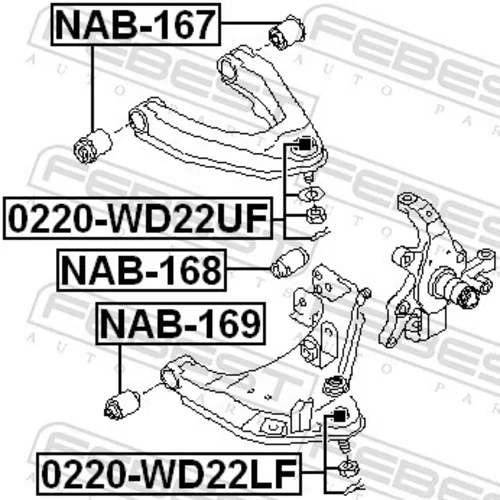 Zvislý/nosný čap FEBEST 0220-WD22LF - obr. 1