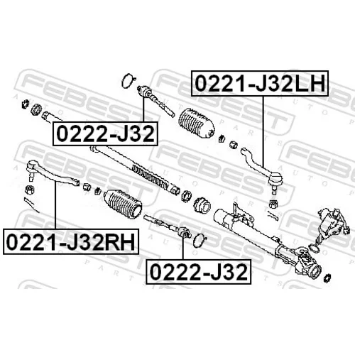 Axiálny čap tiahla riadenia FEBEST 0222-J32 - obr. 1