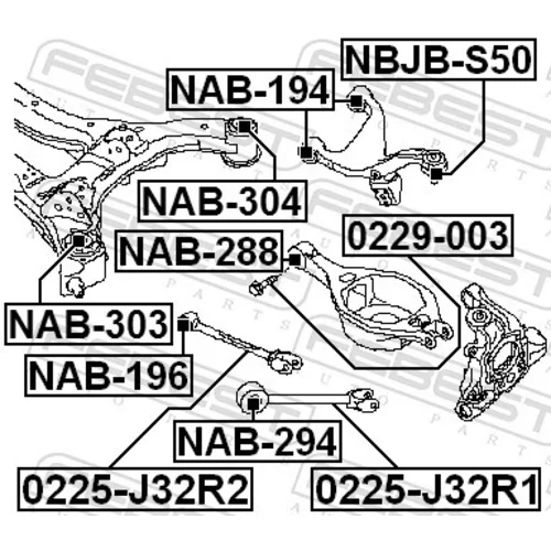 Rameno zavesenia kolies FEBEST 0225-J32R1 - obr. 1