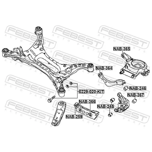 Skrutka pre nastavenie odklonu kolesa FEBEST 0229-020-KIT - obr. 1