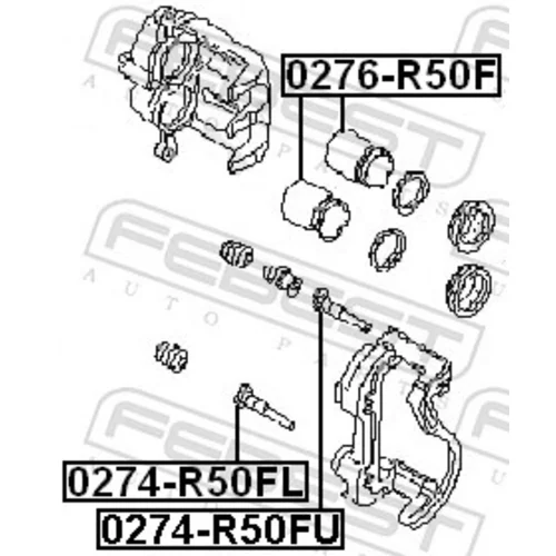 Vodiaci čap brzdového strmeňa FEBEST 0274-R50FL - obr. 1