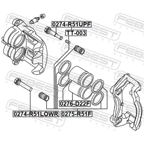 Vodiaci čap brzdového strmeňa FEBEST 0274-R51LOWF - obr. 1