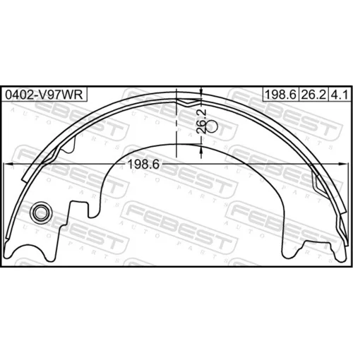 Sada brzd. čeľustí parkov. brzdy 0402-V97WR /FEBEST/ - obr. 1