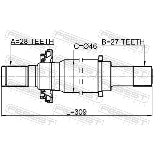 Hnací hriadeľ FEBEST 0412-NA4RH-KIT - obr. 1