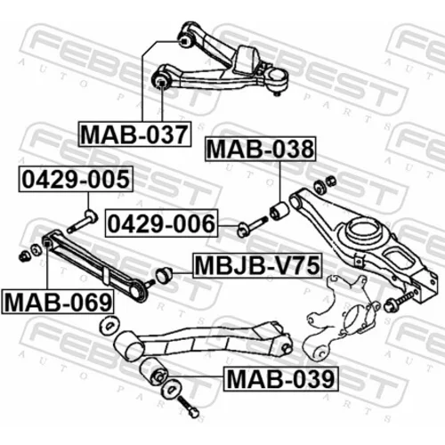 Skrutka pre nastavenie odklonu kolesa FEBEST 0429-006 - obr. 1