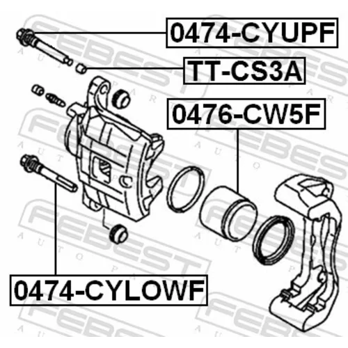 Vodiaci čap brzdového strmeňa FEBEST 0474-CYUPF - obr. 1