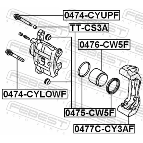 Sada držiakov brzd. strmeňov FEBEST 0477C-CY3AF - obr. 1