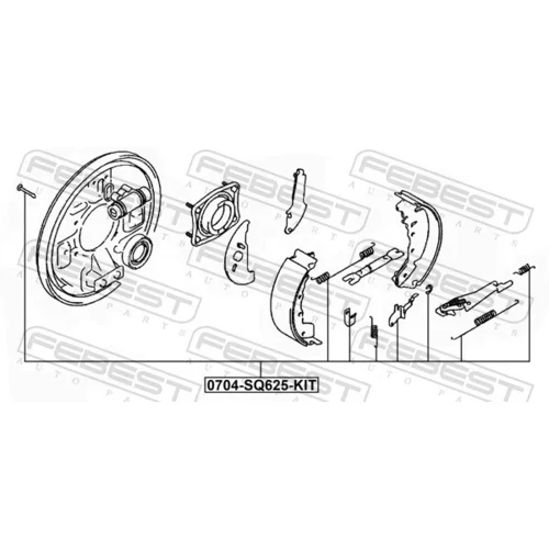 Sada príslušenstva čeľustí parkovacej brzdy FEBEST 0704-JB625-KIT - obr. 1