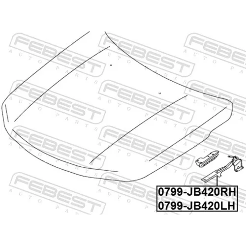 Záves kapoty motora FEBEST 0799-JB420LH - obr. 1