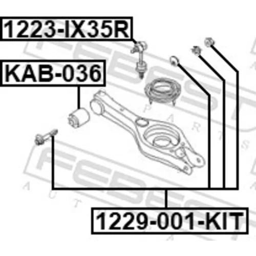 Súprava skrutiek na korekciu odklonu kolesa FEBEST 1229-001-KIT - obr. 1