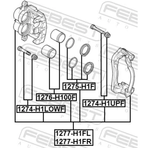 Brzdový strmeň FEBEST 1277-H1FR - obr. 1