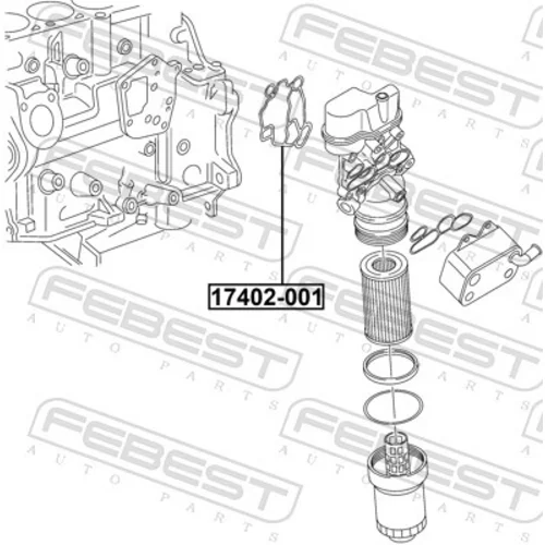 Tesnenie obalu olejového filtra FEBEST 17402-001 - obr. 1