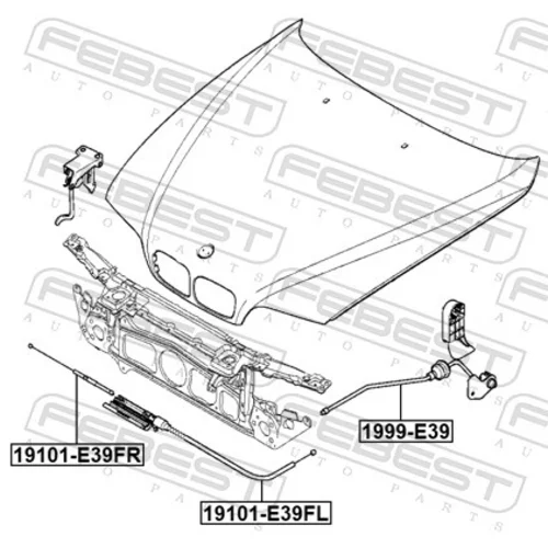 Lanko pre otváranie kapoty motora FEBEST 19101-E39FL - obr. 1