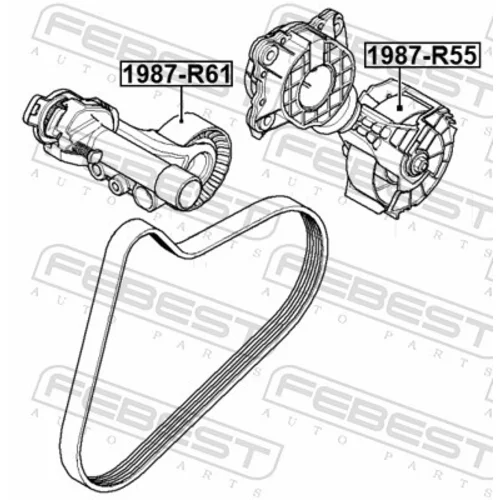 Napínacia kladka rebrovaného klinového remeňa FEBEST 1987-R61 - obr. 1
