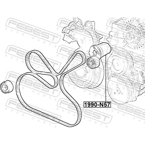 Napinák rebrovaného klinového remeňa FEBEST 1990-N57 - obr. 1