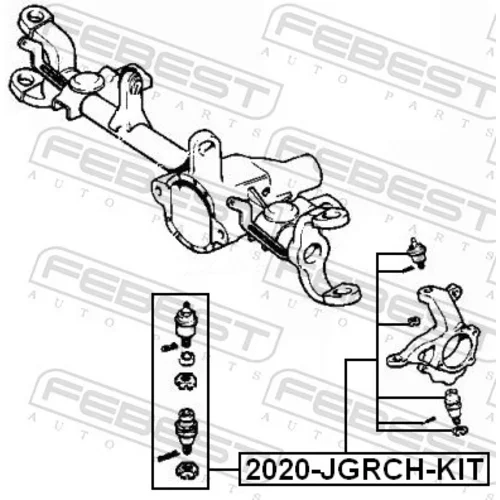 Zvislý/nosný čap 2020-JGRCH-KIT /FEBEST/ - obr. 1