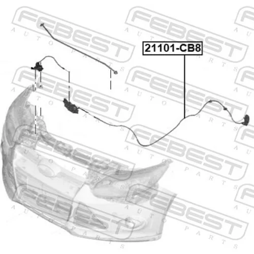 Lanko pre otváranie kapoty motora FEBEST 21101-CB8 - obr. 1