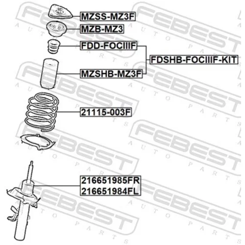 Pružina podvozku FEBEST 21115-003F