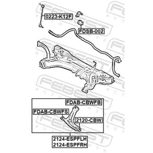 Rameno zavesenia kolies FEBEST 2124-ESPFRH - obr. 1