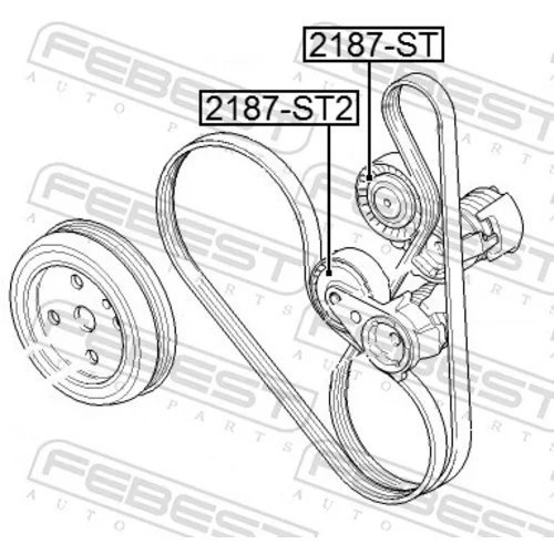 Napínacia kladka rebrovaného klinového remeňa FEBEST 2187-ST2 - obr. 1