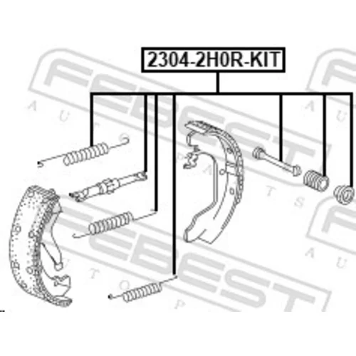 Sada príslušenstva čeľustí parkovacej brzdy FEBEST 2304-2H0R-KIT - obr. 1