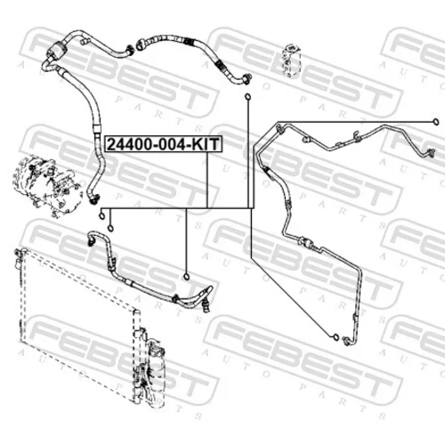 Tesniaci krúžok, vedenie chladiacej kvapaliny FEBEST 24400-004-KIT - obr. 1