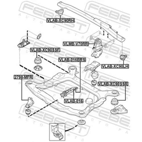 Konzola zavesenia motora 2798-MFR /FEBEST/ - obr. 1