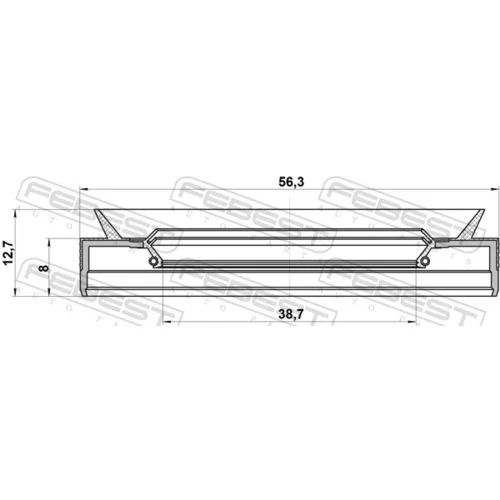 Tesniaci krúžok hriadeľa automatickej prevodovky FEBEST 95PES-40560813C - obr. 1