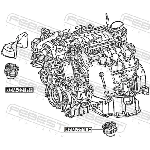 Uloženie motora FEBEST BZM-221LH - obr. 1