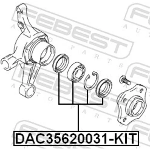 Ložisko kolesa - opravná sada DAC35620031-KIT /FEBEST/ - obr. 1