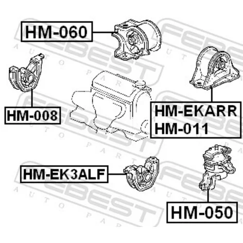 Uloženie motora FEBEST HM-060 - obr. 1