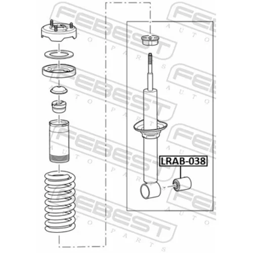 Puzdro, tlmič FEBEST LRAB-038 - obr. 1