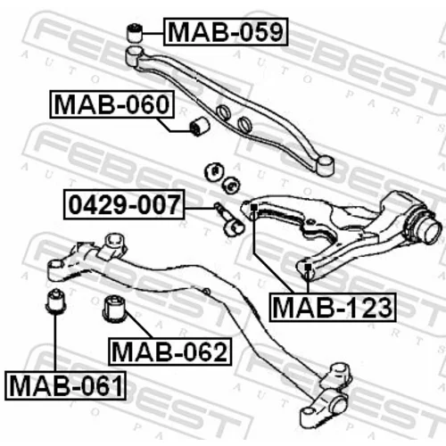 Uloženie tela nápravy FEBEST MAB-061 - obr. 1