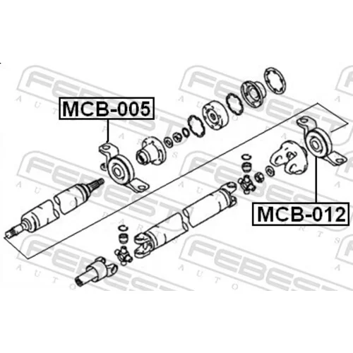 Stredové ložisko kĺbového hriadeľa FEBEST MCB-012 - obr. 1