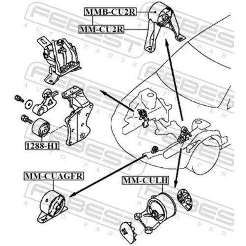 Uloženie motora FEBEST MM-CUAGFR - obr. 1