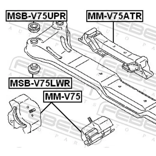 Uloženie motora FEBEST MM-V75ATR - obr. 1