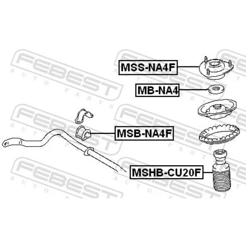 Uloženie priečneho stabilizátora FEBEST MSB-NA4F - obr. 1