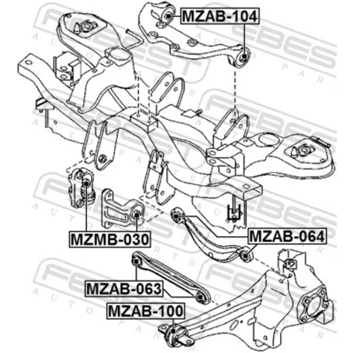 Uloženie, diferenciál FEBEST MZAB-104 - obr. 1