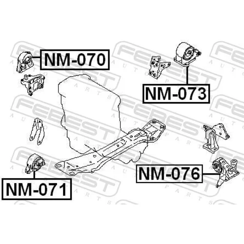 Uloženie motora FEBEST NM-076 - obr. 1