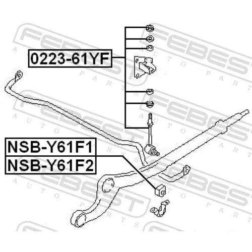 Uloženie priečneho stabilizátora FEBEST NSB-Y61F1 - obr. 1