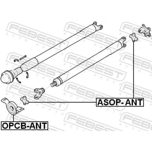 Stredové ložisko kĺbového hriadeľa FEBEST OPCB-ANT - obr. 1