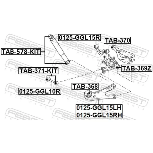 Montážna sada, Tlmič pérovania FEBEST TAB-578-KIT - obr. 1