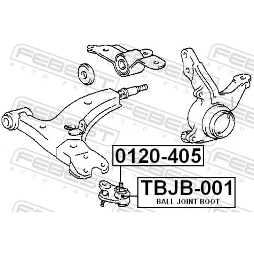 Súprava na opravu, zvislý/vodiaci kĺb FEBEST TBJB-001 - obr. 1