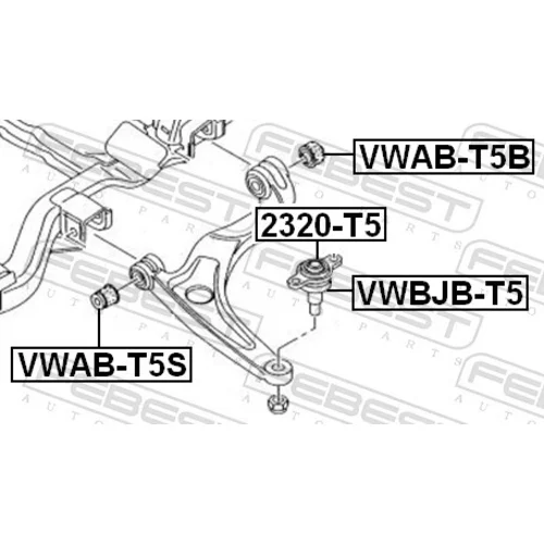 Súprava na opravu, zvislý/vodiaci kĺb FEBEST VWBJB-T5 - obr. 1